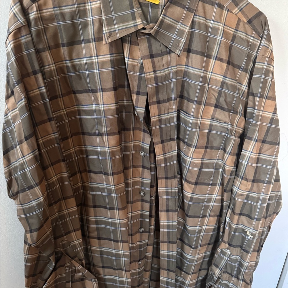 Men's Brown Plaid Shirt